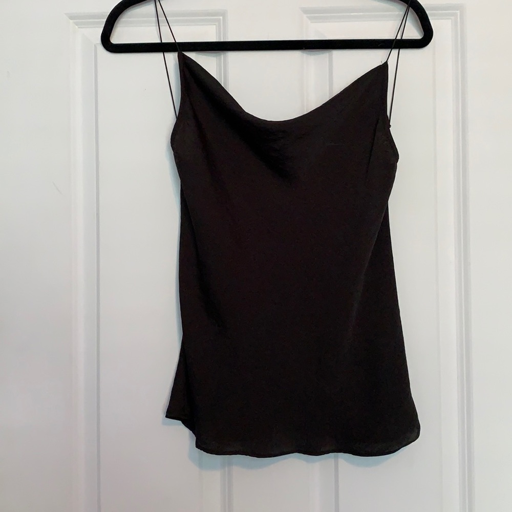Black cowl neck tank top